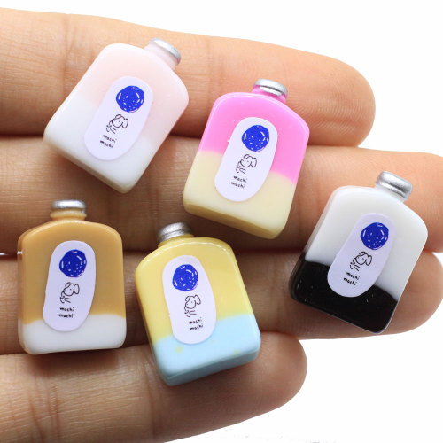 Colorful Drink Bottle Resin Charms Artificial Milk Bottle Cabochon Beads Dollhouse Toys DIY Home Decoration Scrapbook Making