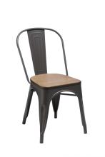 Tolix steel Dining chair with bamboo seat board