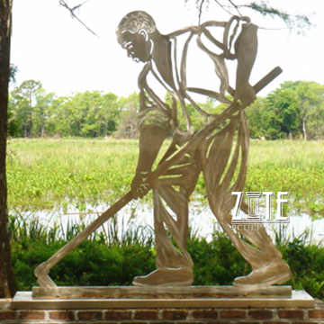 Garden art abstract metal stainless steel human figure sculpture