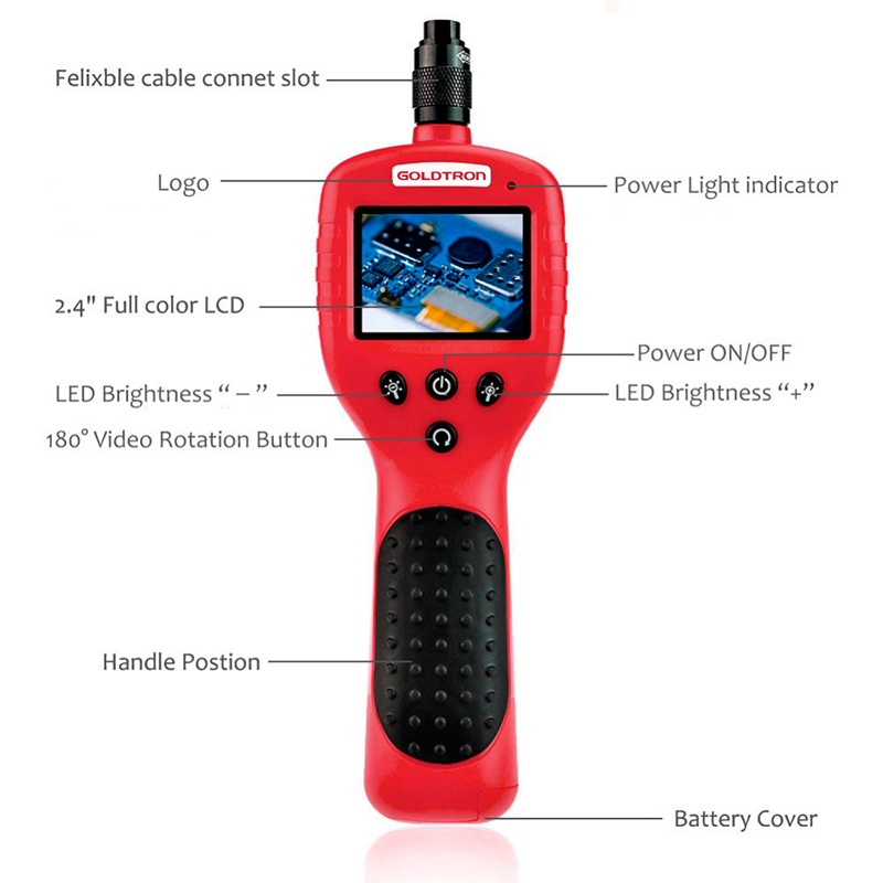 Original GOLDTRON Digital Videoscope GV309 with 8.5mm Diameter Imager Head Inspection Camera