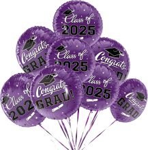 Purple graduation helium balloons