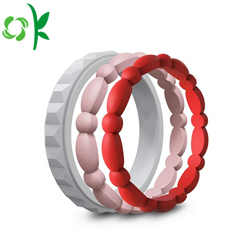 Thiết kế mới nhất đầy màu sắc Bead Unique Silicone Finger Ring