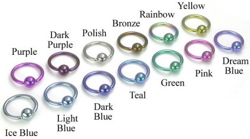 Titanium eloxiert BCR Ring Perle Cosure Ring