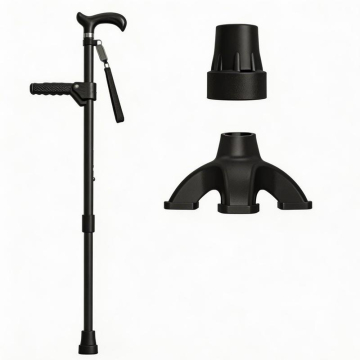 Stable Foldable Cane with Assistive Riser Handle