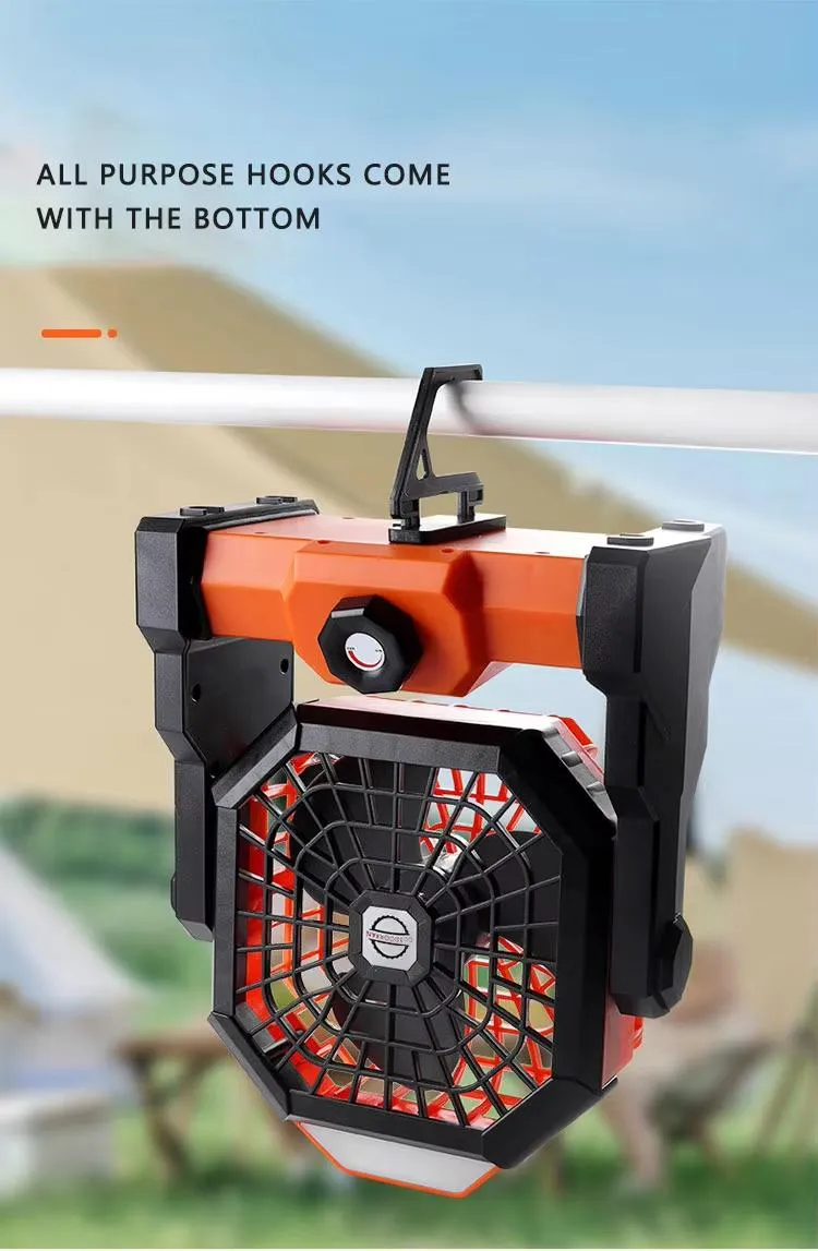 Portable Camping Fan with Large Wind and Charging Function