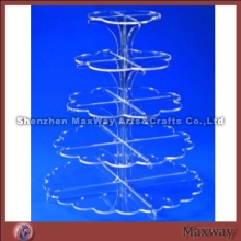 Large capacity flower-shaped crystal plexiglass cupcake shelf