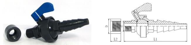 صمام الديك PVC DN10 4 بوصة