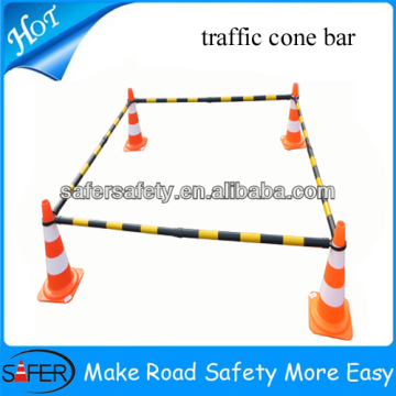 Adjustable plastic traffic cone bar