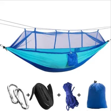 2 Person Portable Outdoor Parachute Nylon Hammock Camping Hammock with Mosquito Net