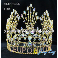 Gold Plated AB RhinestonePageant coronas en venta