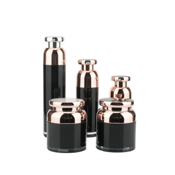 Empty Noble Black Acrylic Cosmetic Bottle And Jar