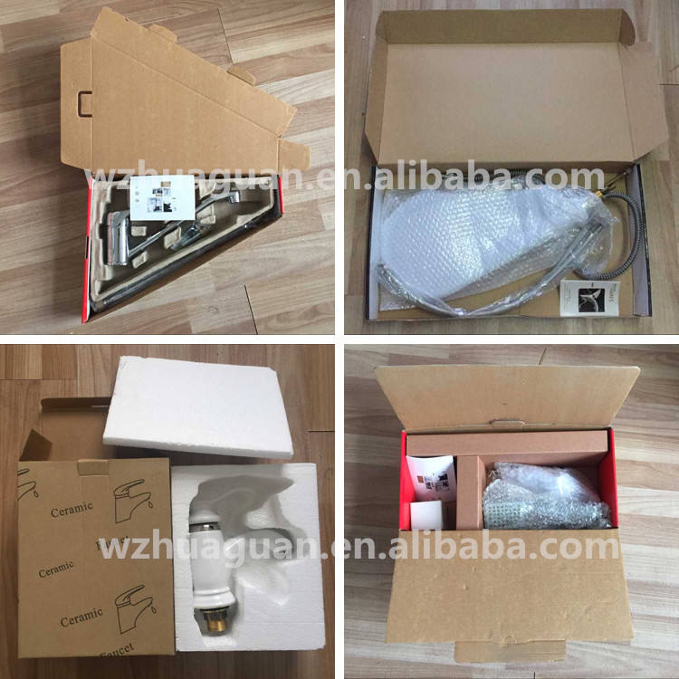 新设计高品质绘画白色盆瀑布水龙头