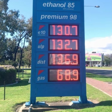 12 Inch Single Red Outdoor Gas Price LED Sign - Remote Control for Europe (Spain)