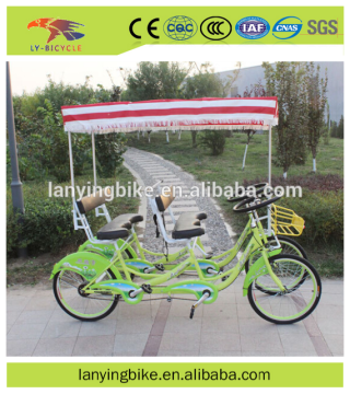 double-row luxury family surrey bike 24" sight seeing 4 wheels bike