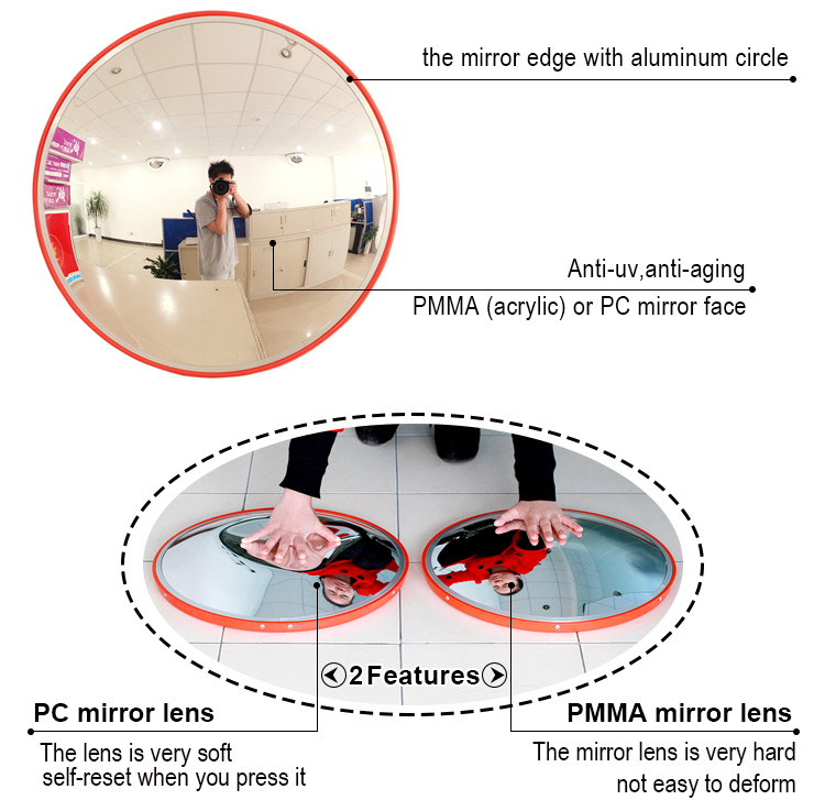 45cm 130 degree Round Plastic PC Lens traffic mirror, Factory Directly Selling City Traffic Safety Miroir Convex