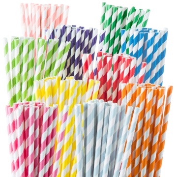 Custom Colorful Biodegradable Paper Straws for Beverage Drinking