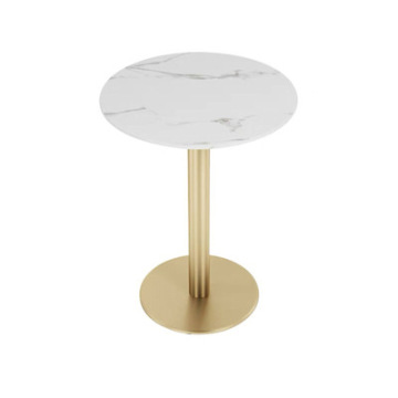 Stainless Steel Saloon Table with Rock Plate Top for Milk Tea Shops and Restaurants