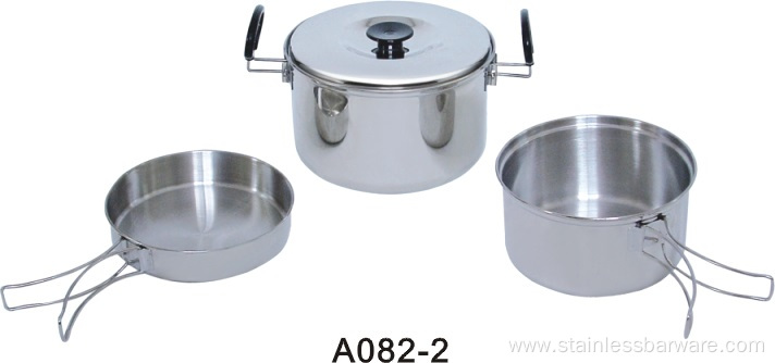 Stackable Pack Stainless Steel Camping Pot Set
