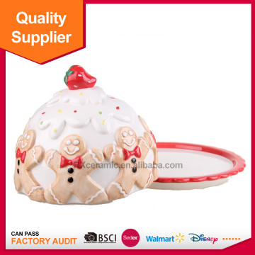 Dehua Christmas ceramic Turkey dish ceramic dry fruit plate
