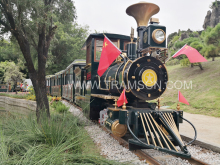 ancient track train for kids in park