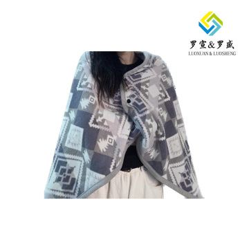 Gray geometric Felt blanket