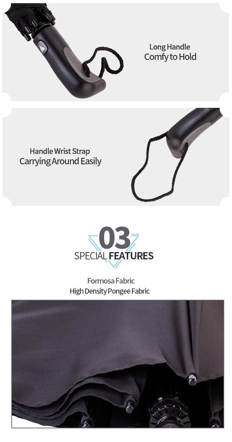 Mens 2 Taschenschirm langen Griff zu greifen Mens 2 Folding Umbrella Long Handle To Grip