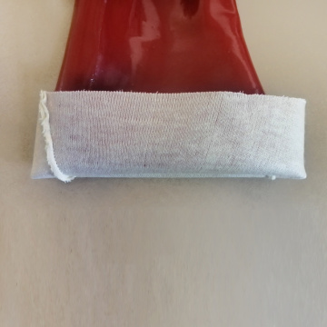 Luvas de segurança de trabalho em PVC vermelho escuro de 35cm