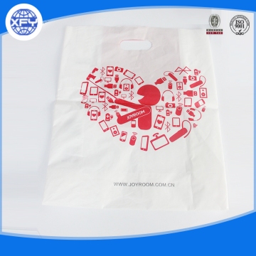 logo printed plastic bag with die cut