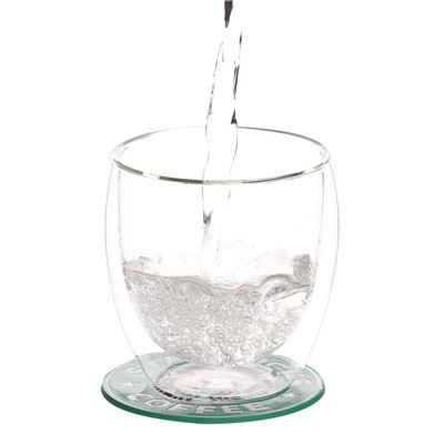 Tazza in vetro borosilicato a doppia parete per acqua