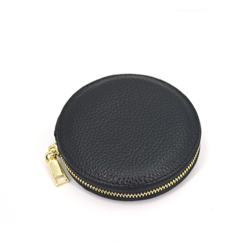 Leather Zipper Money Bag Coin Purse for Girls