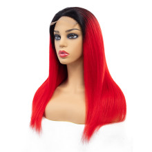Red Human Hair Hd Lace Front Wig Brazilian Human Hair Lace Front Ombre Dark Black Red Wig Deep Wave Lace Frontal Wig Red