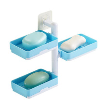 Shower Soap Dish and Storage Shelf - Bathroom Adhesive Rotatable Rack