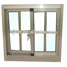 cheap price double panels aluminum sliding window with security bars