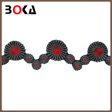 Fashion polyester embroidery lace trim