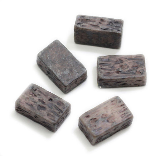 12mm Miniature Bricks Resin Cabochon Grey Color Brick 3D Ornament for Fairy Garden Jewelry Making Diy Accessory