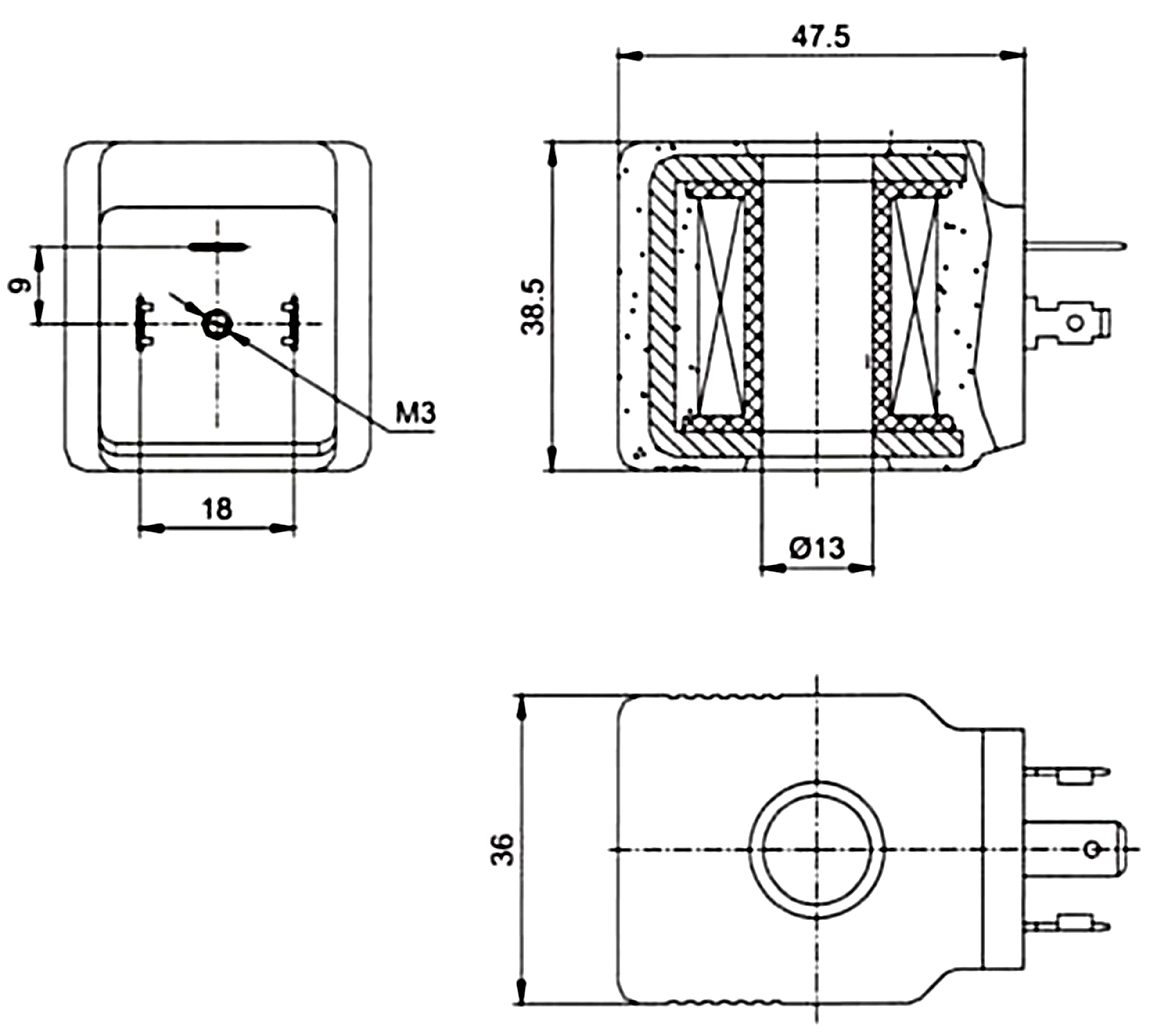 Dimension of BB13038510 Solenoid Coil: