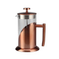 Kupfer Edelstahl Rahmen Glas French Press Kaffeemaschine