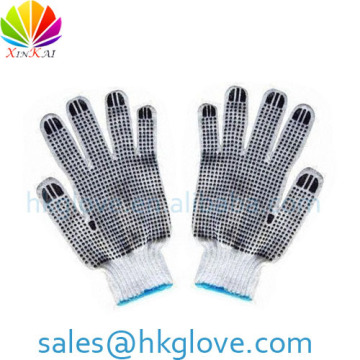 black pvc dot glove