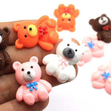 Figuras de resina de oso más nuevas, juguetes de jardín de hadas, llavero de decoración de animales Kawaii, decoración de arte DIY, fabricación de álbumes de recortes