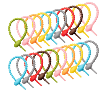 All-Purpose Colorful Silicone Cable Bag Ties