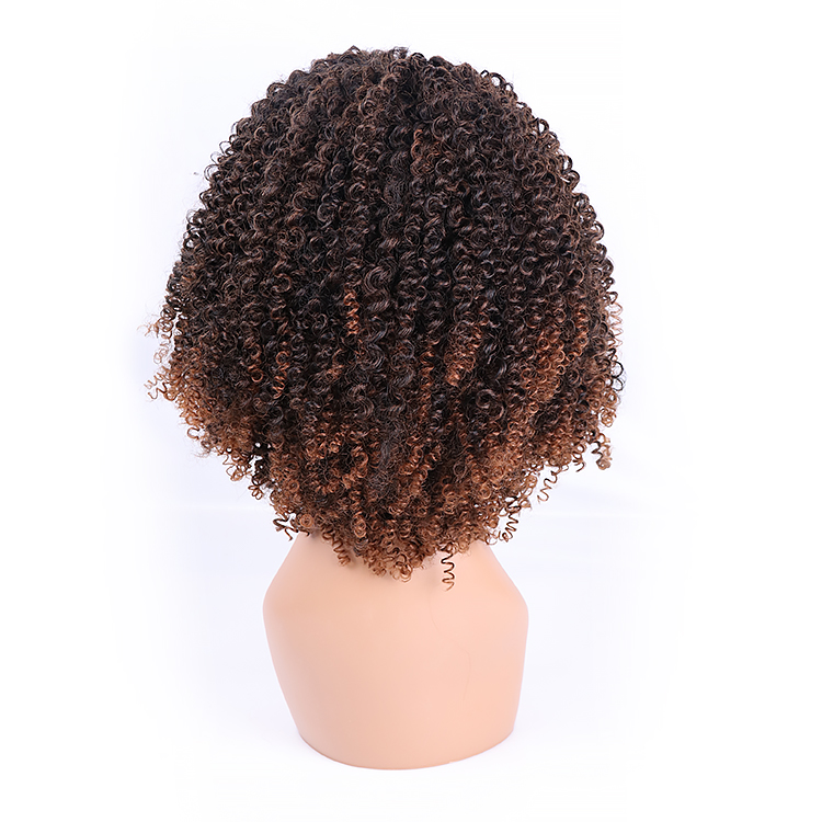Heat Resistance Wigs Curl With Highlights Short Premium Fiber Wholesale Heat Resistant Afro Curls Wigs Synthetic Hair Wig