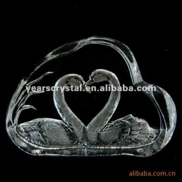 arrival swan etched crystal iceburg for iceberg crystal home decoration(R-1164