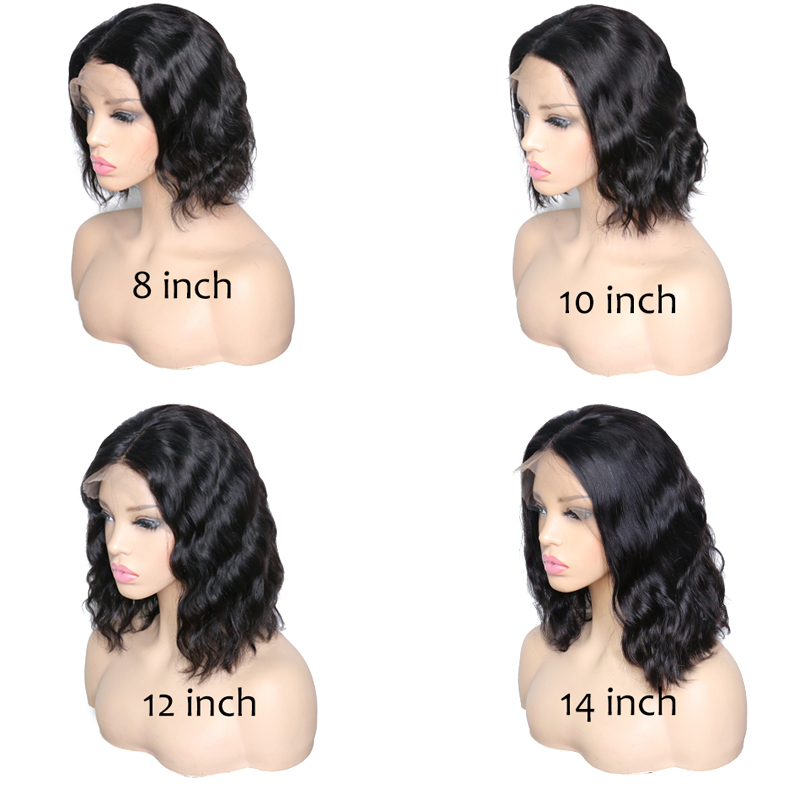 Pre Plucked Short Bob Full Lace Human Hair Wigs For Black Women Wet Wavy Lace Front Wig With Baby Hair Bleached Knots