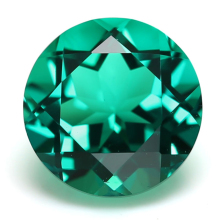 Lab Grown Emerald Round Brilliant Cut Hydrothermal Gem