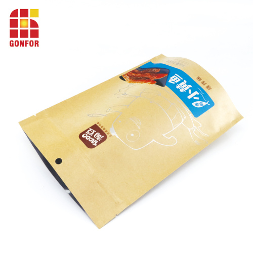 Kraft Paper Stand Up Bag for Food 튀긴 생선 포장