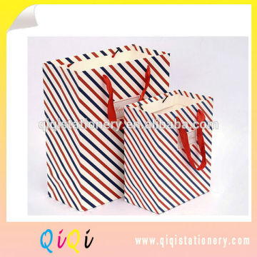 luxury stripe paper ribbon tie gift bags