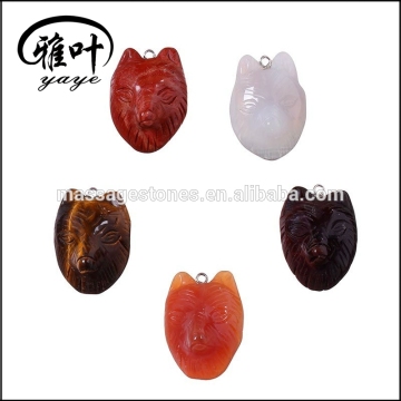 Customized Animal Stones Carvings Pendants/Carvings Stones Wolf Pendants