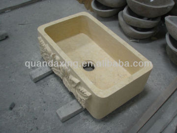 Sunny Yellow Marble Basin,Stone Kitchen Basin,Vessel Sink In Stock Now