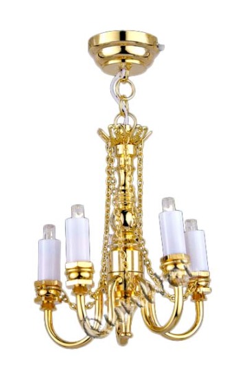 Led mini chandelier battery powered light for dollhouse