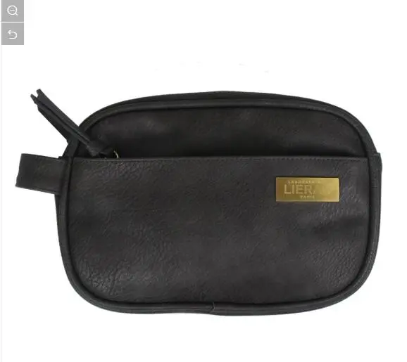 High Quality Black Color PU Lady Cosmetic Bag